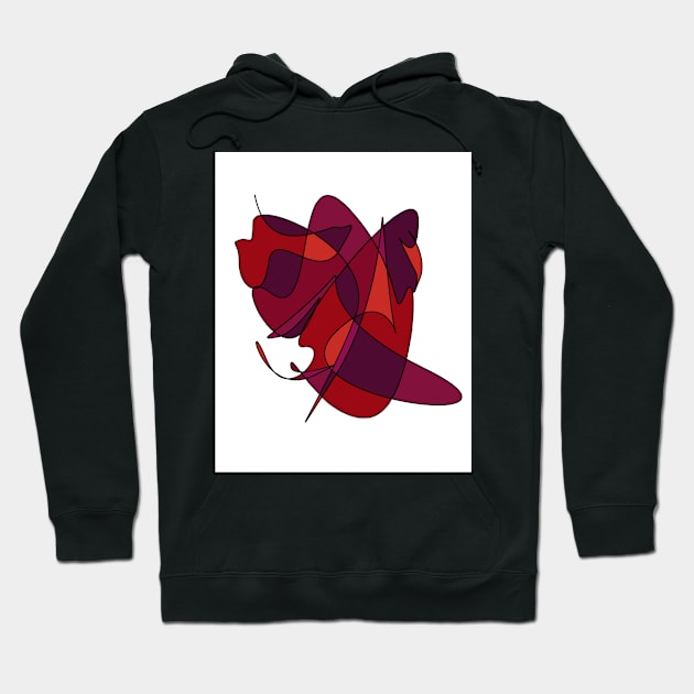 Abstract Lines And Curves In Red Hoodie by KirtTisdale